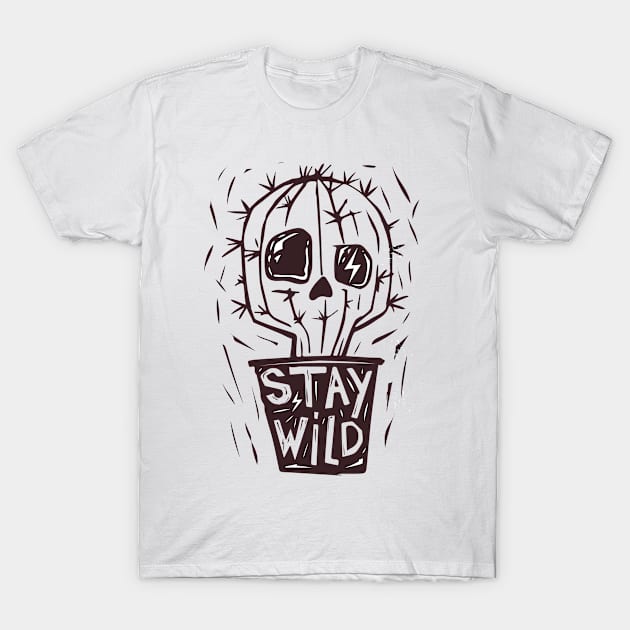 Stay Wild Cactus Skull T-Shirt by RW